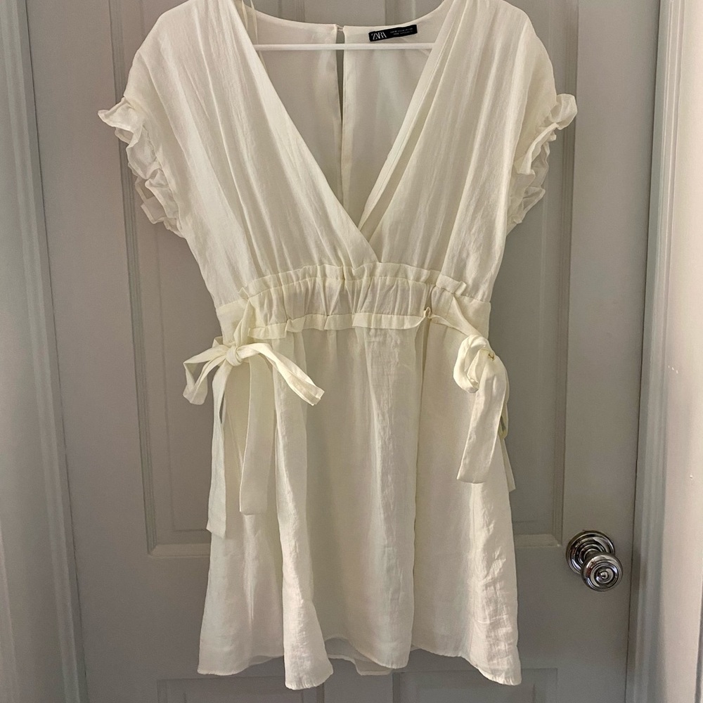 ZARA- white mini dress
